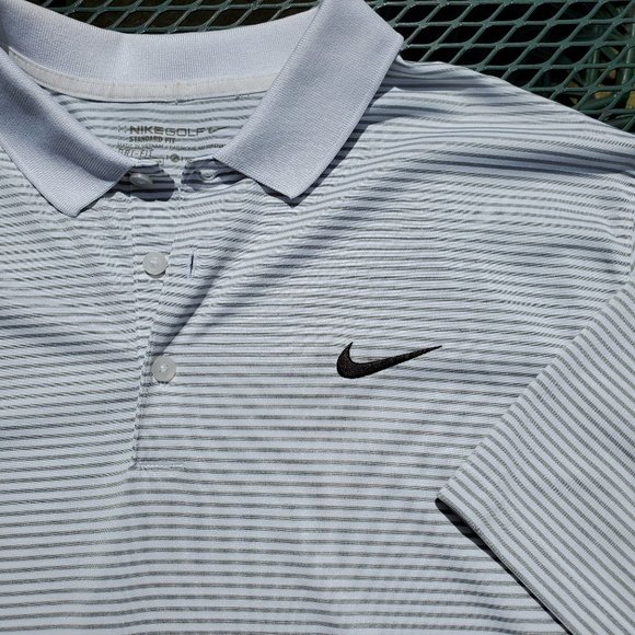 Nike Other - Nike Dri Fit SS Golf Polo White/Gray Size XL